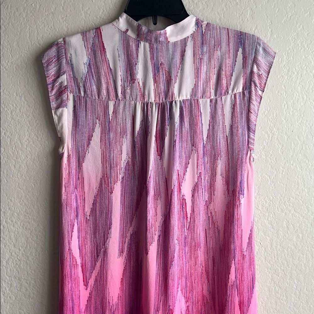 Like New! Rebecca Taylor 100% Silk Dress Ombre Fuchsia Pink in Size 6 - Picture 7 of 12